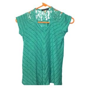 Girls Teal Floral Top